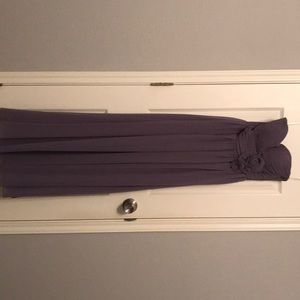 Plum long dress size 6 straps included chiffon